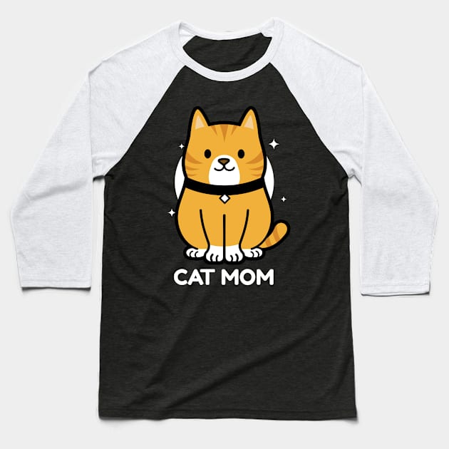 Cat Mom Baseball T-Shirt by ChestifyDesigns